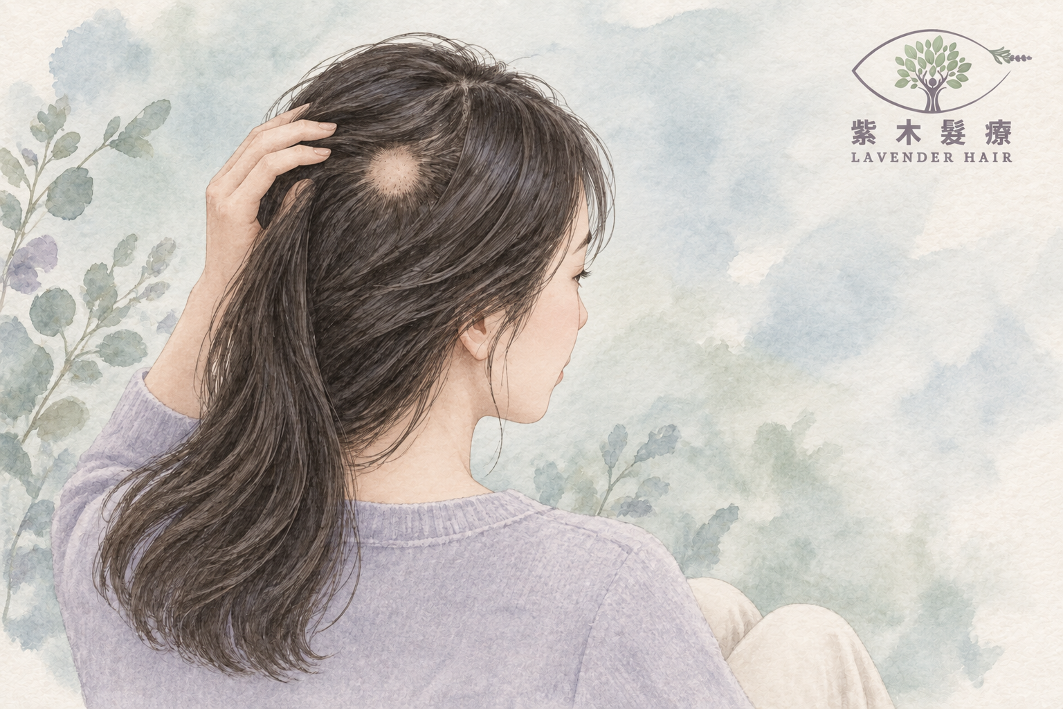 斑禿・鬼剃頭情境插畫