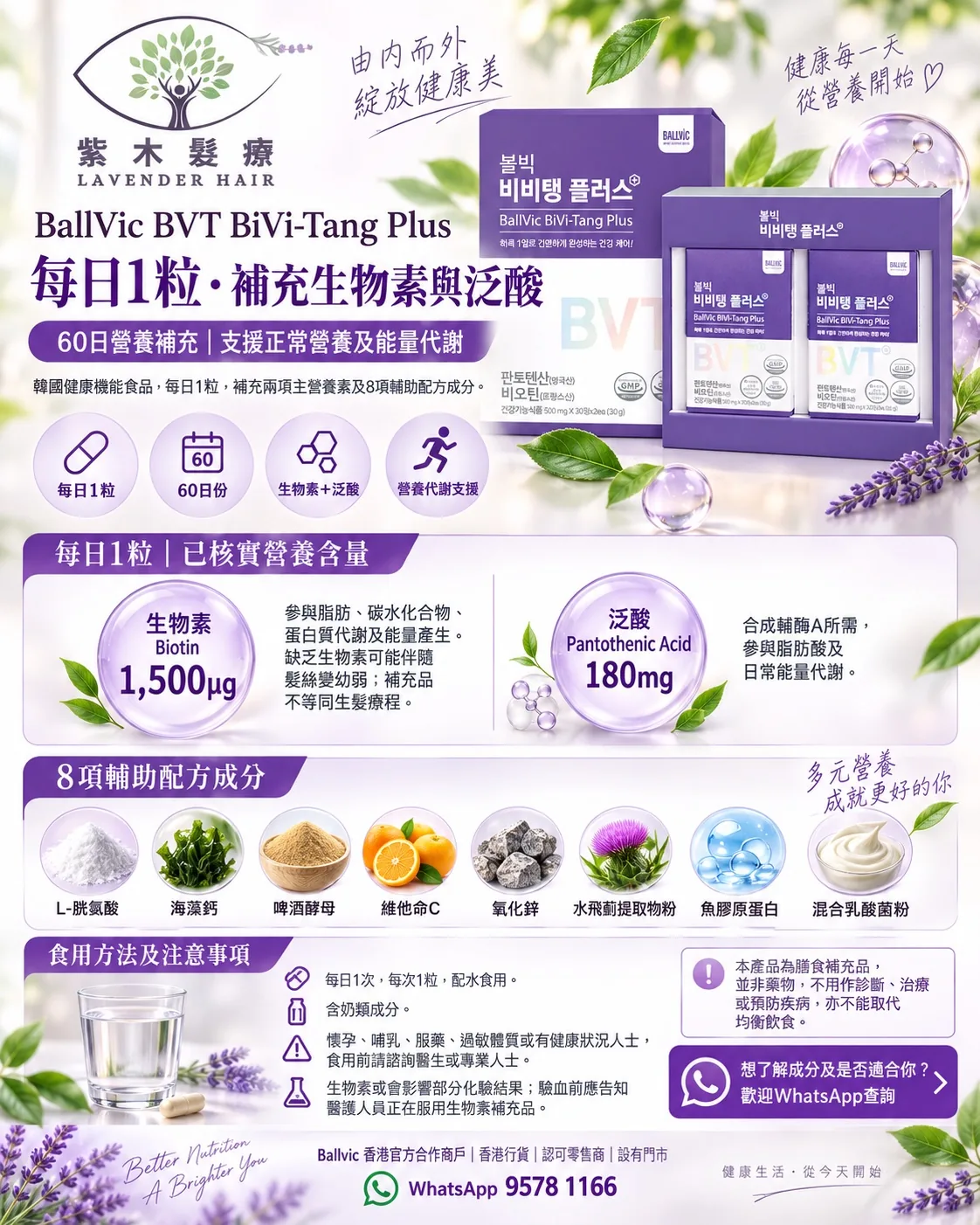 BiVi-Tang Plus (BVT)詳細成分與產品說明圖