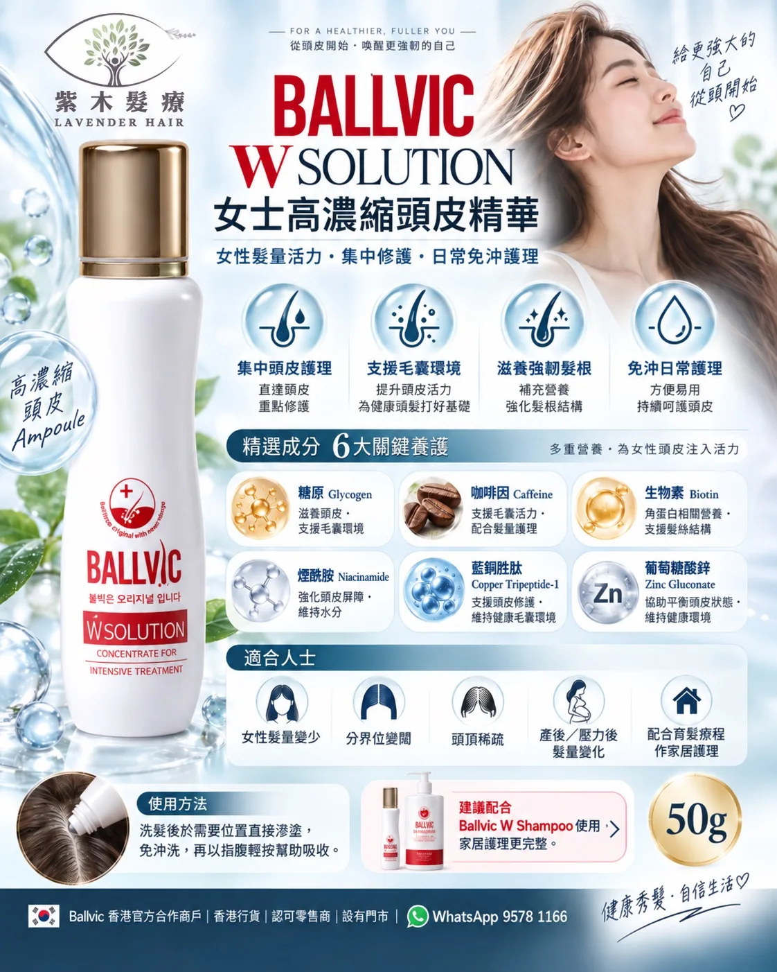 W Solution詳細成分與產品說明圖